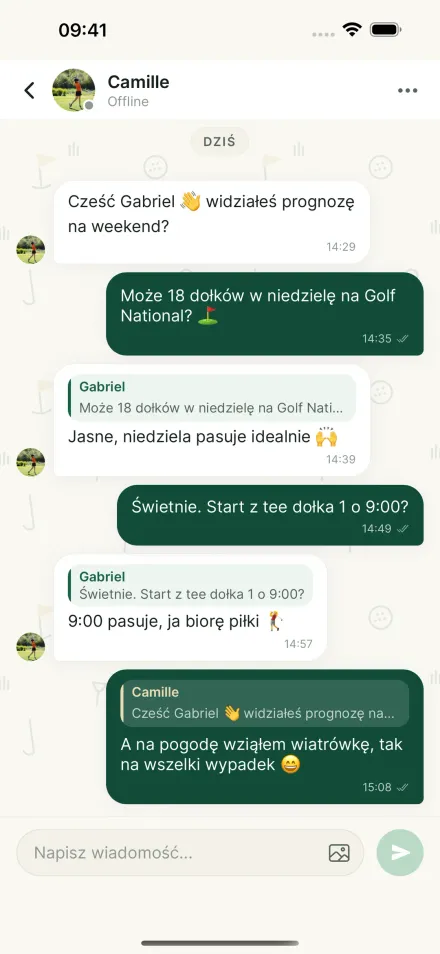 Ekran czatu w aplikacji Par2