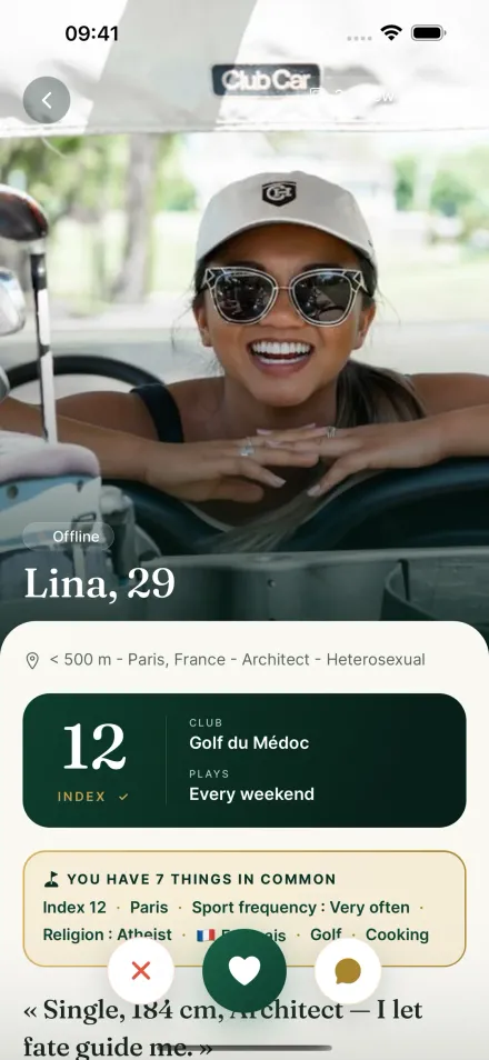 Profile creation screen of the Par2 app