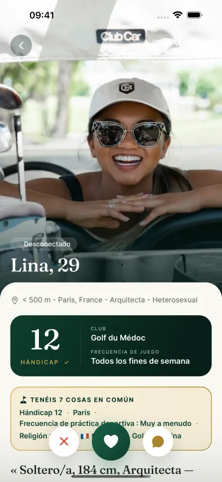 Pantalla de creación de perfil de la app Par2