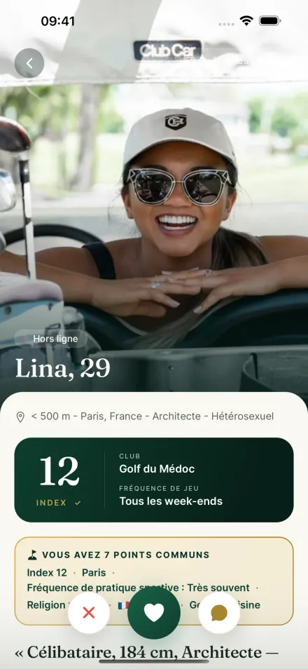 Écran de création de profil de l’app Par2